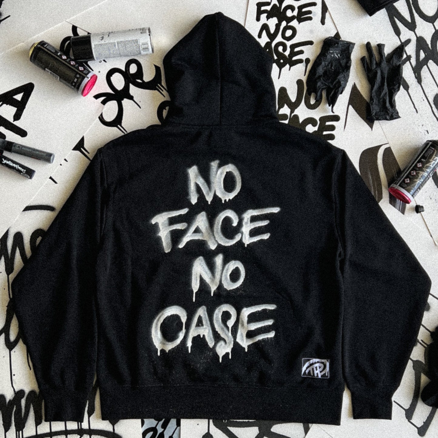 NO FACE NO CASE ZIP HOODIE