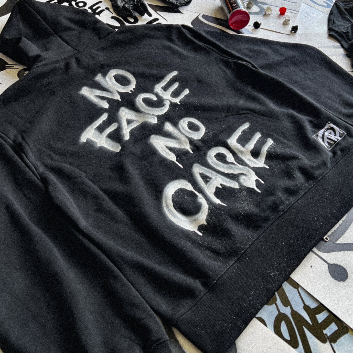NO FACE NO CASE ZIP HOODIE