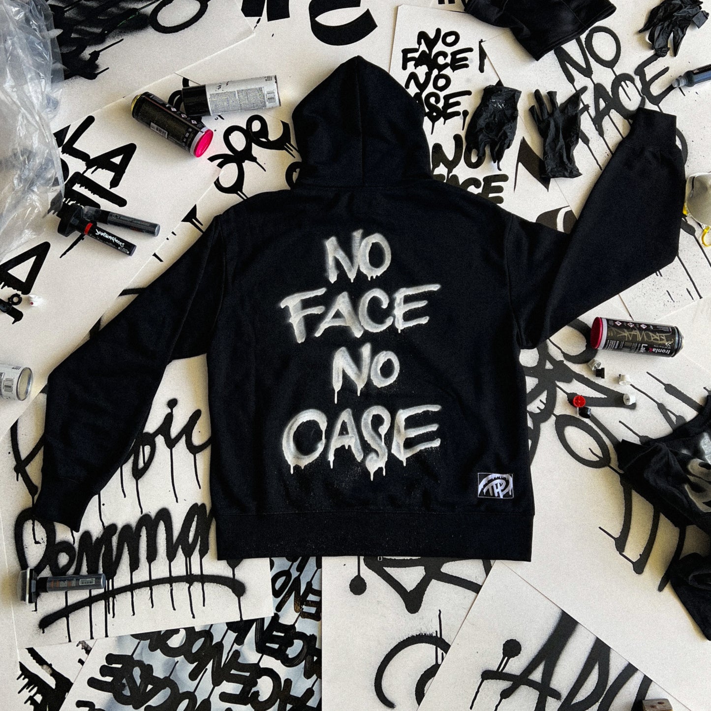 NO FACE NO CASE ZIP HOODIE