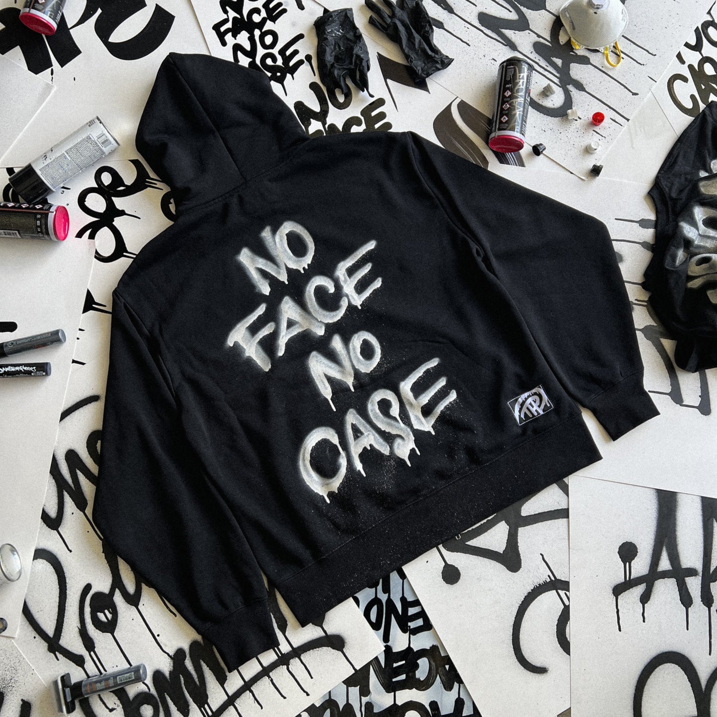 NO FACE NO CASE ZIP HOODIE